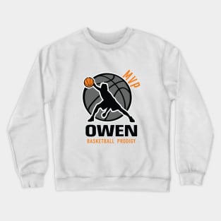 Owen MVP Custom Player Basketball Prodigy Your Name Crewneck Sweatshirt